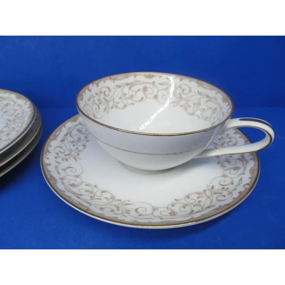 Noritake Rochelle 5805 Set Of 1 Cup And 4 Saucers Vintage 50's Pattern VGC